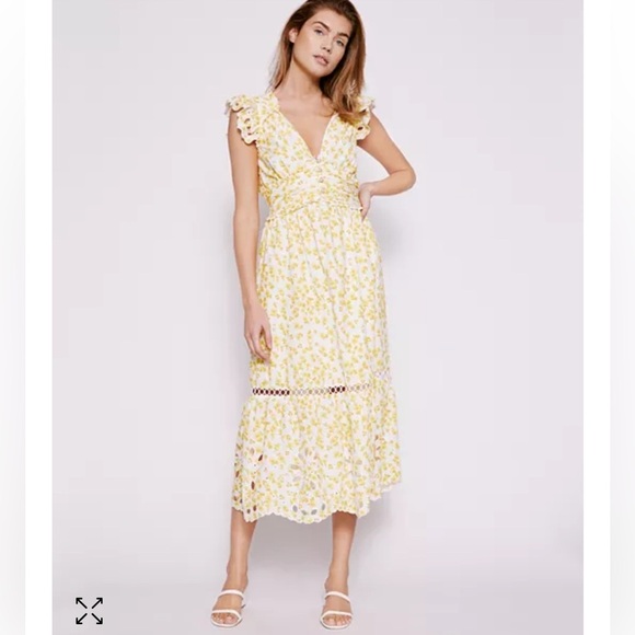 Rahi Yellow Floral Print Midi Dress size S - Picture 4 of 9